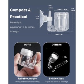 Pawfly CO2 Diffuser for Aquarium Plants, Clear Acrylic CO2 Atomizer Aquarium CO2 Diffuser with Ceramic Disc Bubble Counter and Suction Cup
