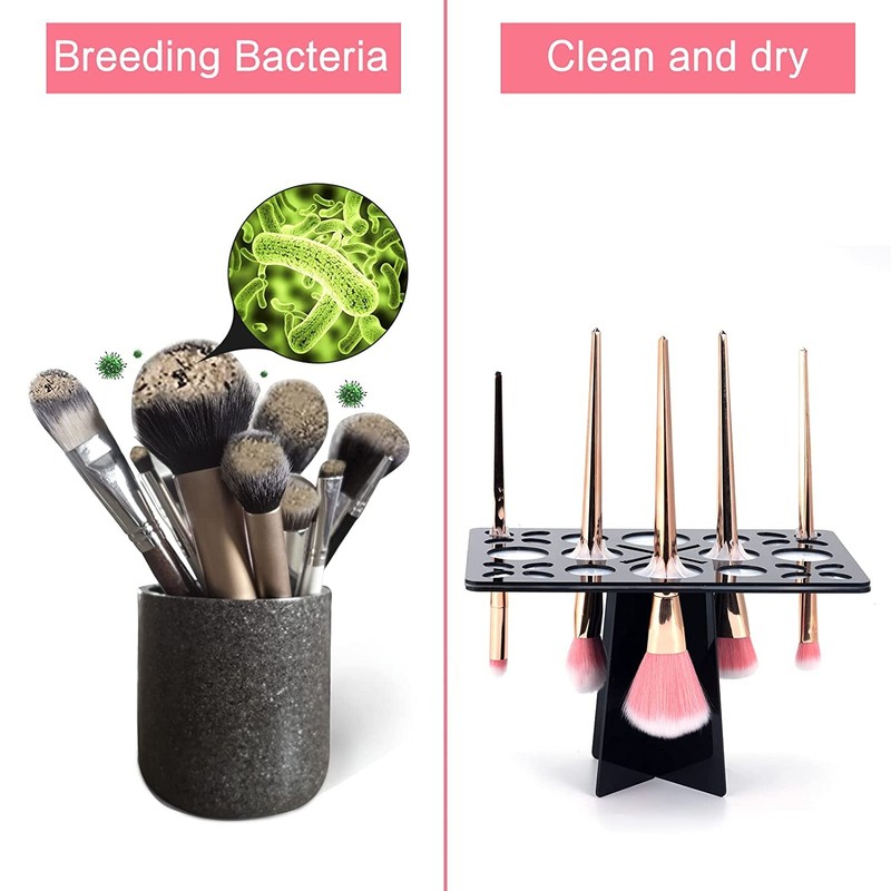 VIFER Makeup Brush Holder, Cosmetic Brush Stand 26 Holes Brush