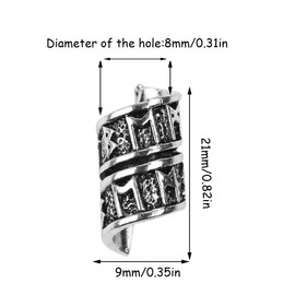 QIUMING Dreadlock Viking Beard Beads Viking Hair Beads Hair Beard Beads for Clip Jewellery Nordic Hair Beads Beard Jewellery for Men Women Hair Beard Jewellery DIY (Silver, Style 2)