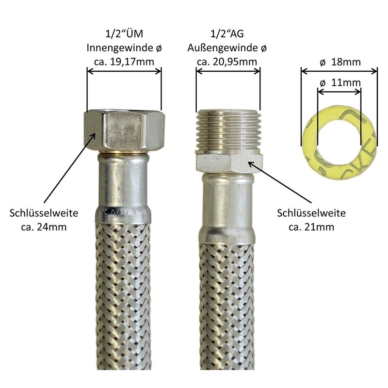 H2O-Flex® Reinforced hose 1/2 inch nut x 1/2 inch male