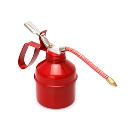 QWORK Oil Can, 12 OZ (400ML) Capacity Manual Pump Oil Can, Steel Pistol Type Oiler Can, Red, Flexible Tube, 2 Pack