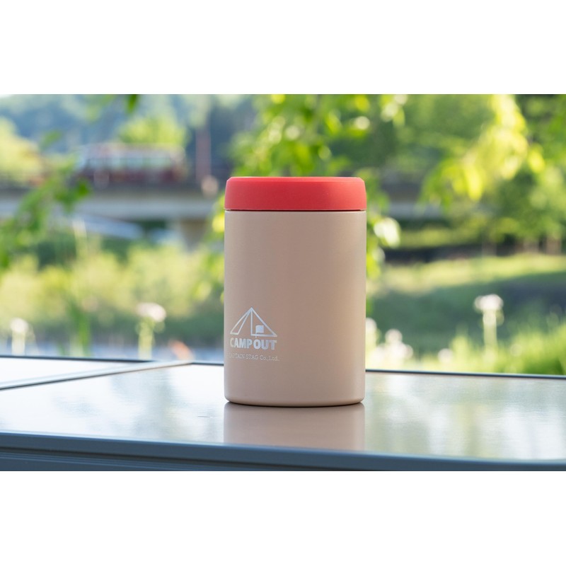 キャプテンスタッグ(CAPTAIN STAG) 缶ホルダー 保冷 真空二重構造 350ml缶用 ステンレス製 タン キャンプアウト UE-3574