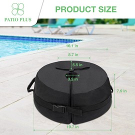 Patio Plus Circular Cut Cone 41 x 50 x 20 cm Umbrella Base Sandbags, Easy to Put on or Take Off with Handle Design, Waterproof Heavy Duty 900D Fabric