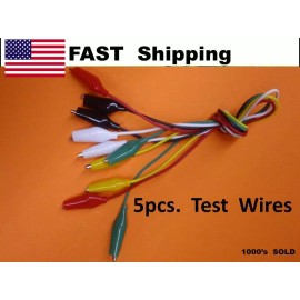 5pcs - 18" DOUBLE end Crocodile Clips Cable Alligator Clips testing wire leads