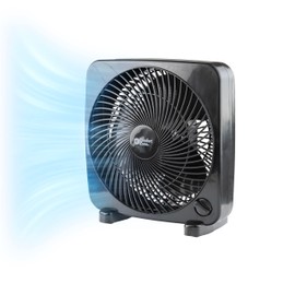 Comfort Zone Box Fan, 9 inch Portable Desk fan, Quiet 3 Speed Mini Fan for Bedroom, Electric Bedside Table Fan, Black
