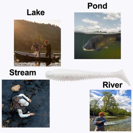 Soft Swimbaits 2 Inches, Paddle Baits for Bass Trout Crappie, Strong Plastic Lure Swimmer for Saltwater Freshwater 50Pcs 5 Colors