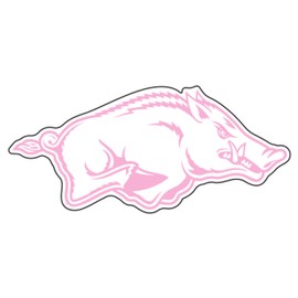 Craftique Arkansas Razorbacks Decal (Pink Running HOG-R Decal (3''4''12''), 3 in)