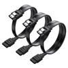Menewstart SATA Cable V3.0 15 inches, 3 Pack, Black, Sata