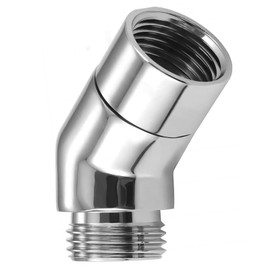Shower Head Adapter, Shower Head Extension Arm Rustproof Shower Hose Connector, G1/2" Shower Arm Extension Pipe Fittings for Wall Mounted Handheld Showerhead Arm Extension Elbow Connector, 135 Degree
