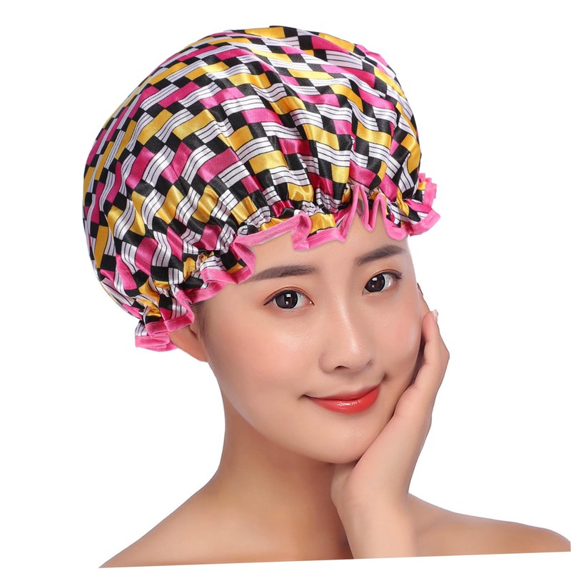 Ipetboom 3pcs Double Layer Waterproof Shower Cap Shower Caps Waterproof