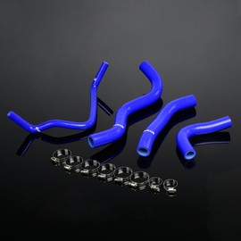 PIT66 Silicone Coolant Radiator Hose Kit,Compatible with Honda CB600F Hornet 2003-2006 Blue with Clamps