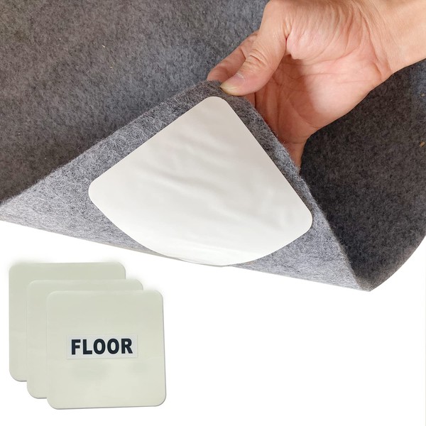 KAIHENG 8 adesivi per tappeti, adesivi lavabili per tappeti e adesivi antiscivolo all'angolo del tappeto hanno una forte adesione e sono facili da smontare e riutilizzare