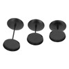 3pcs Pillar Candle Holder Black Double Sided Black Piano Paint