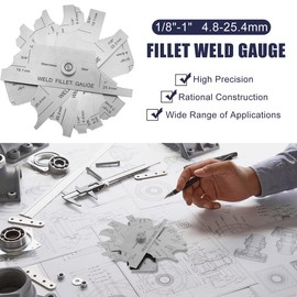 Fillet Weld Gauge,Stainless Steel Inspection Gauge,Both Inch & Metric Welding Gauge, Thicken Design,Not Easy to Deform and Durable,for Testing of Boilers, Bridges,Shipbuilding, Pressure Vessels