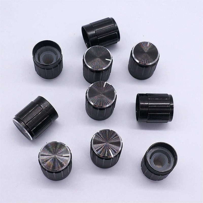 Taiss/ 10pcs Black Metal 6 mm Knurled Shaft Insert Dia.
