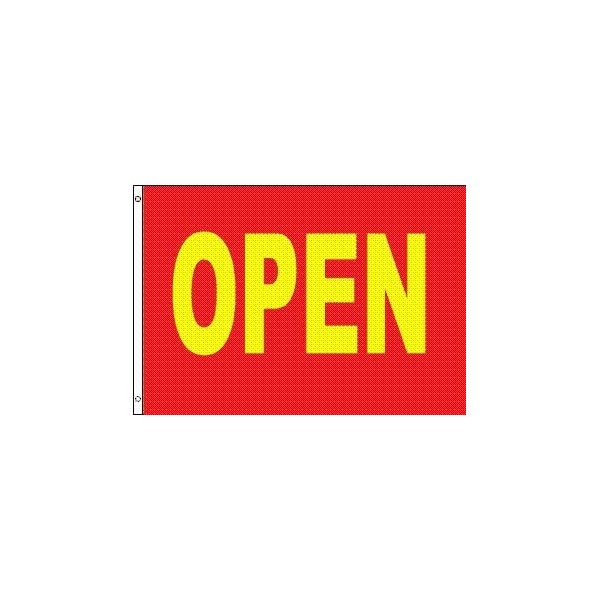 3x5 OPEN Flag NEW 3 x 5 Red & Yellow Banner Sign