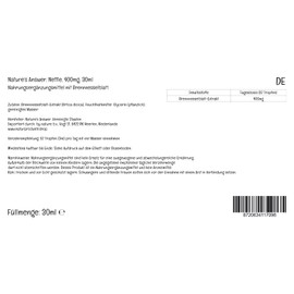 Nature's Answer, Nettle Extract, 400mg, 30ml, Lab-Tested, Gluten Free, Soy Free, Vegan, Vegetarian, Non-GMO