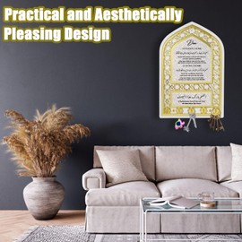 Ramadan Decorations for Home, Islamic Wall Art, Home Key Holder for Wall, Eid Decor, Islamic Gifts，Mihrap Shape(Golden)