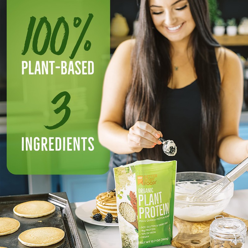 BetterBody Foods Organic Plant Based Protein Powder, 16g of Protein
