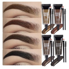 Tinted Thickening Eyebrow Mascara with Two Eyebrow Brushes,Brow Fast Sculpt,Waterproof,Transfer-proof,Eyebrow Tinting Kit- Cruelty Free - Light Medium Brown (4 Pack) (4Pcs 01#&02#&03#&04#)