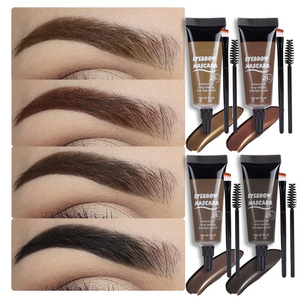 Tinted Thickening Eyebrow Mascara with Two Eyebrow Brushes,Brow Fast Sculpt,Waterproof,Transfer-proof,Eyebrow