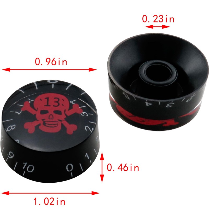 ZCZQC 4PCS Skull Electric Guitar Knobs Speed And Volume Adjustment