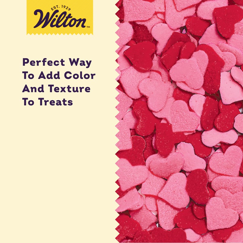 Wilton Jumbo Heart Sprinkles, Heart-Shaped Sprinkles for Valentine's Day Cakes,