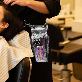 APAKA Hairdresser Scissor Bag, Hairdressing Tool Bag, Salon Barber Scissors Holster for Comb with Adjustable Shoulder Strap, Comb Storage, Cutting Bag for Hairdressing Scissors, Clips, Hair Combs