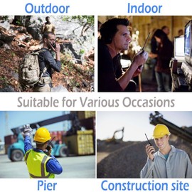 Ansoko Walkie talkies 10 Pack Long Range Rechargeable 2 Way Radio UHF 16-Channel with Earpiece Li-ion Battery and Charger (Pack of 10)