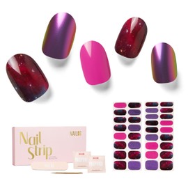 NAILOG Semi-cured Gel Nail Stickers (34 Pieces), Nail Seal Hardening Type, Long Lasting, Salon Quality, Nail Stickers, Nail Kit, Beautiful Gloss, Cute, Art Design, Starry Sky | Lost in Galaxy