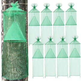 Qualirey 8 Pack Spotted Lanternfly Traps Lantern Fly Killer Mesh Tree Trap with Jute Rope and Nails Effective Way to Catch Lantern Flies and Nymphs (Green)