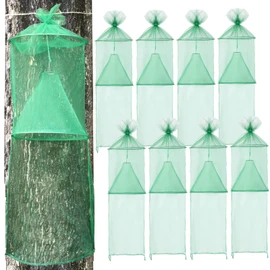 Qualirey 8 Pack Spotted Lanternfly Traps Lantern Fly Killer Mesh Tree Trap with Jute Rope and Nails Effective Way to Catch Lantern Flies and Nymphs (Green)