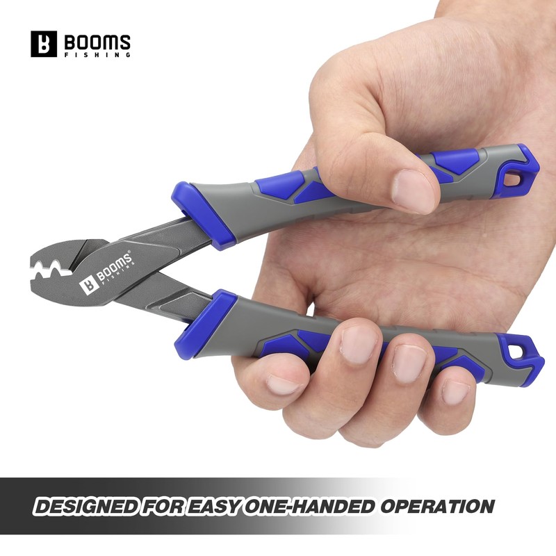 Booms Fishing Crimping Pliers Tool: 6.5in Crimper for Single Barrel