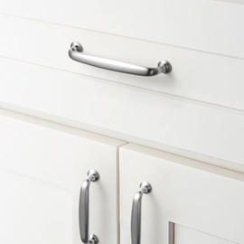 Goo-Ki 6 Pack Brushed Satin Nickel Cabinet Handle Drawer Pulls,7.56Inch(192mm) c-c Solid Zinc Alloy Modern Bar Pull Kitchen Hardware for Closet Dresser Wardrobe Cupboard Furniture, 9330LN-192