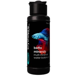 Crystalpro Betta Minerals for Betta Fish Health - Reduces Stress - Boosts Protective Coat - Betta Aquarium Mineralizer 4.2 Oz Treats 500 Gallons