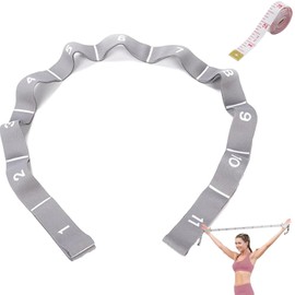 SAHENITEANA 1PCS Correa Elástica para Yoga,Banda De Resistencia con Segmentos Y Múltiples Ajustes, Correa De Yoga, Bandas Elásticas Estiramiento Yoga para Terapia Física, Pilates Y Yoga, (gris)