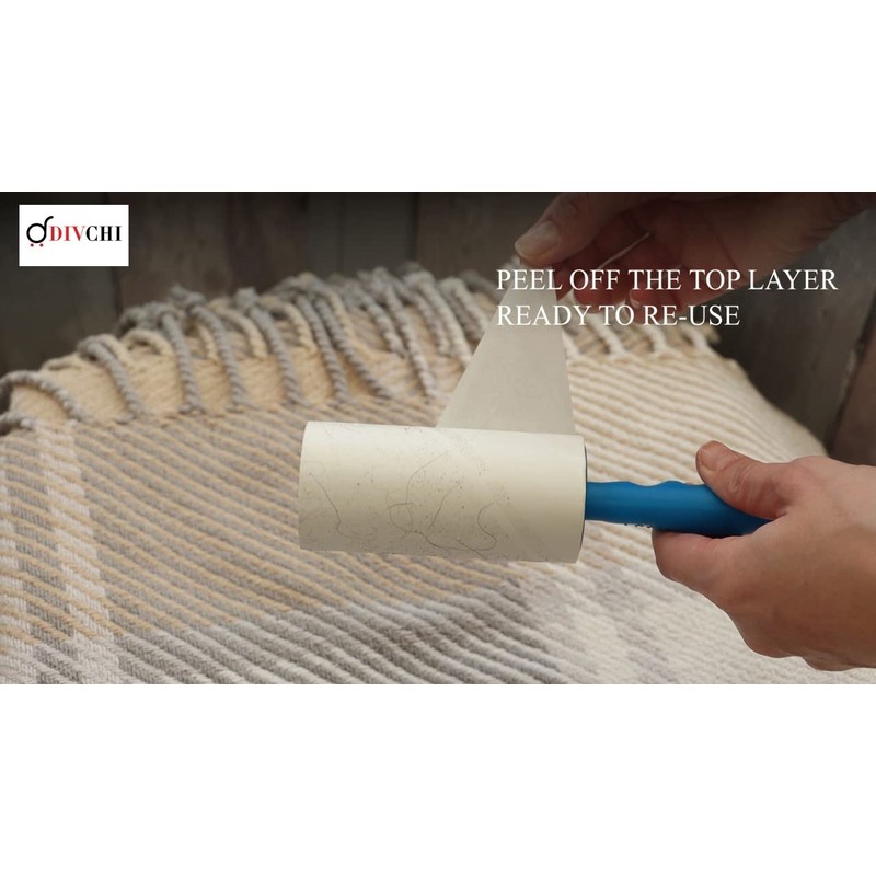 DIVCHI Lint Roller+4 Refill Sticky Replacement Heads Easily and Quickly