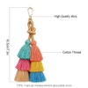 Boho Tassel Charm Key Chain Tassel Bag Charm Tri-Layered Tassels