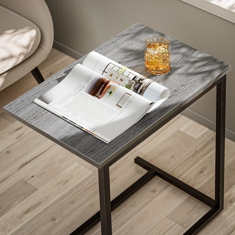 Pipishell C Shaped End Table 27 inches High, Side Table