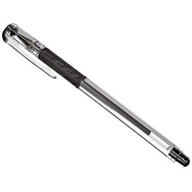 Pentel 0.6mm Tip Hybrid Grip Vivid Gel Ink Pen with Rubber Finger Grip - Black