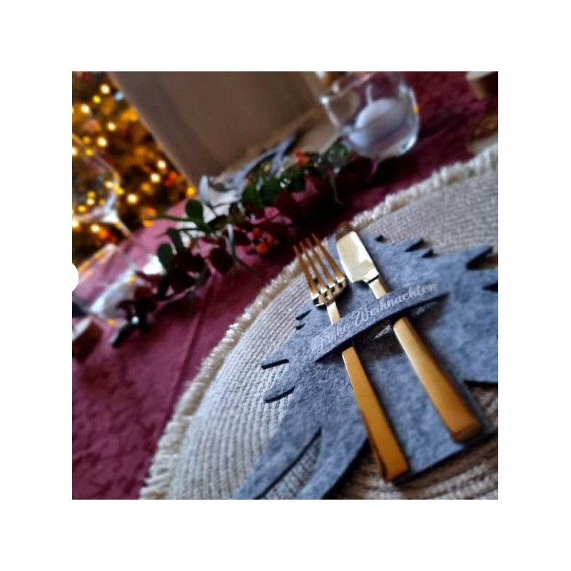 MKISHINE Christmas Decoration Cutlery Bag Table Decoration Felt Christmas Tree