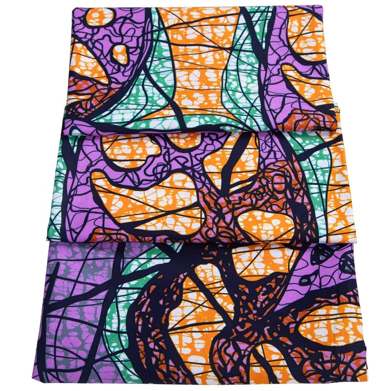 BintaRealWax Tela africana 100% algodón con estampado Ankara Kente Tela