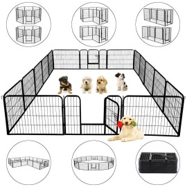Trident Fence EasyPetFence 16 Panel Dog Playpen W/2 Doors - 24in High- Portable