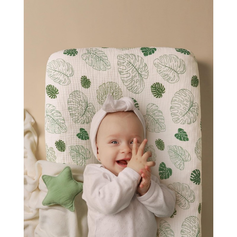 Blissful Diary Muslin Changing Pad Cover for Girls Boys, Ultra