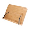 Bamboo Book Stand Foldable Wooden Cookbook Holder with 5 Angle