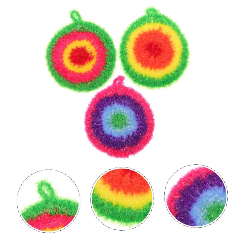 Hohopeti Dish Scrubber Set 3pcs Dish Towel Reusable Scrubbers Kitchen