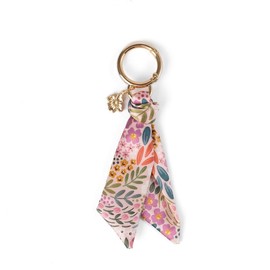 Colorful Satin Keychain - Elyse Breanne Design - Floral and Patterned Satin-Tied Accent Keychains for Purse or Keyring:_Summer Meadows