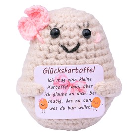 Mwmoeen Funny Positive Potato Pocket Hug, Creative Knitting Wool Potato with Mini Positive Energy Card, Best Friend Small Gifts for Women (K1