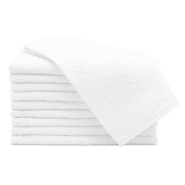 Zollner Set of 10 Cotton Guest Towels, Various Sizes, 450 g/m², 131, White, 30 x 50 cm