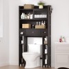 Over The Toilet Storage Cabinet with Acrylic Sliding Door Panel,